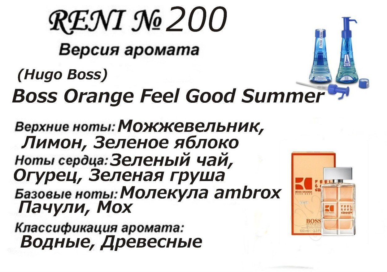 Reni 200 Аромат направления Boss Orange Feel Good Summer (Hugo Boss) - 100 мл - фото