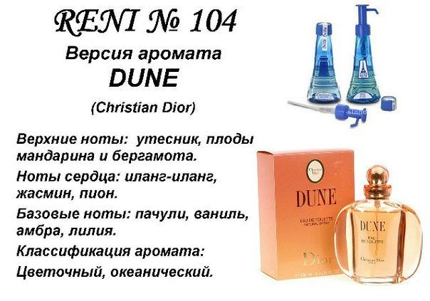 Reni 104 Аромат направления Dune (Christian Dior) - 100 мл - фото