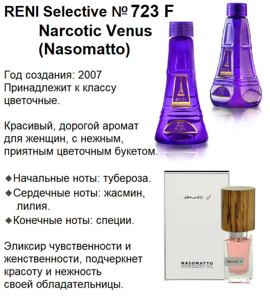 Reni selective 723F Аромат направления Narcotic Venus (Nasomatto) - 100 мл - фото
