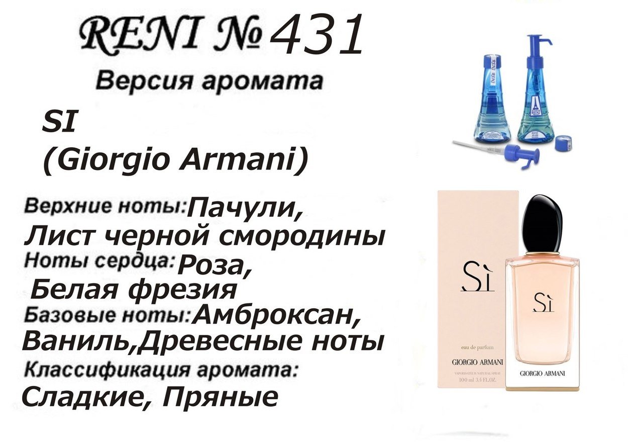 Reni 431 Аромат направления Si (Giorgio Armani) - 100 мл - фото