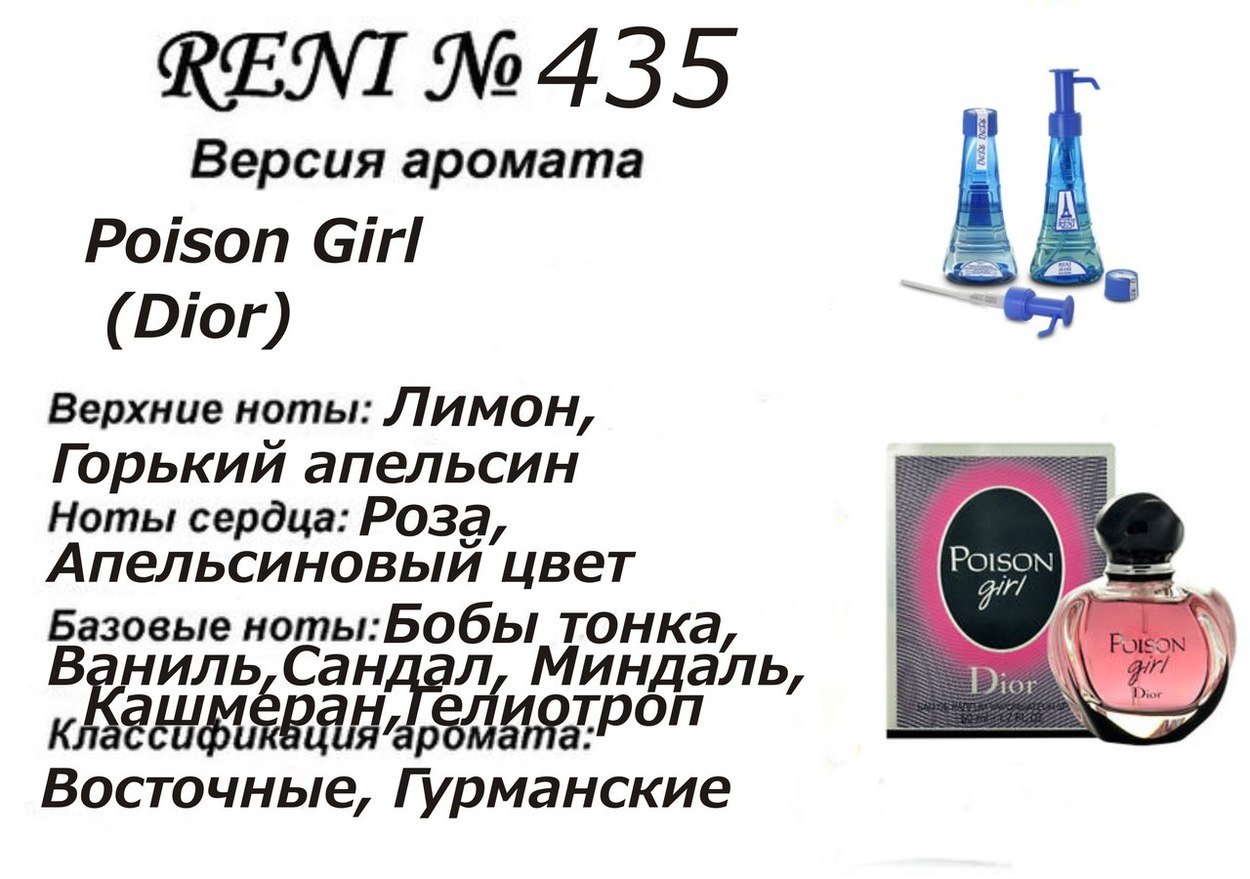 Reni 435 Аромат направления Poison Girl (Christian Dior) - 100 мл - фото