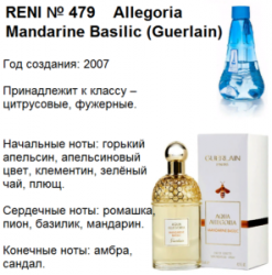 RENI № 479 (L) – Aqua Allegoria Mandarine Basilic (Guerlain) - 100 мл - фото